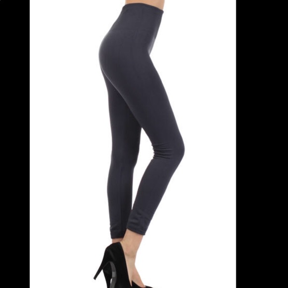 Fleece Lined high waist Solid Knit Legging - Picture 1 of 5